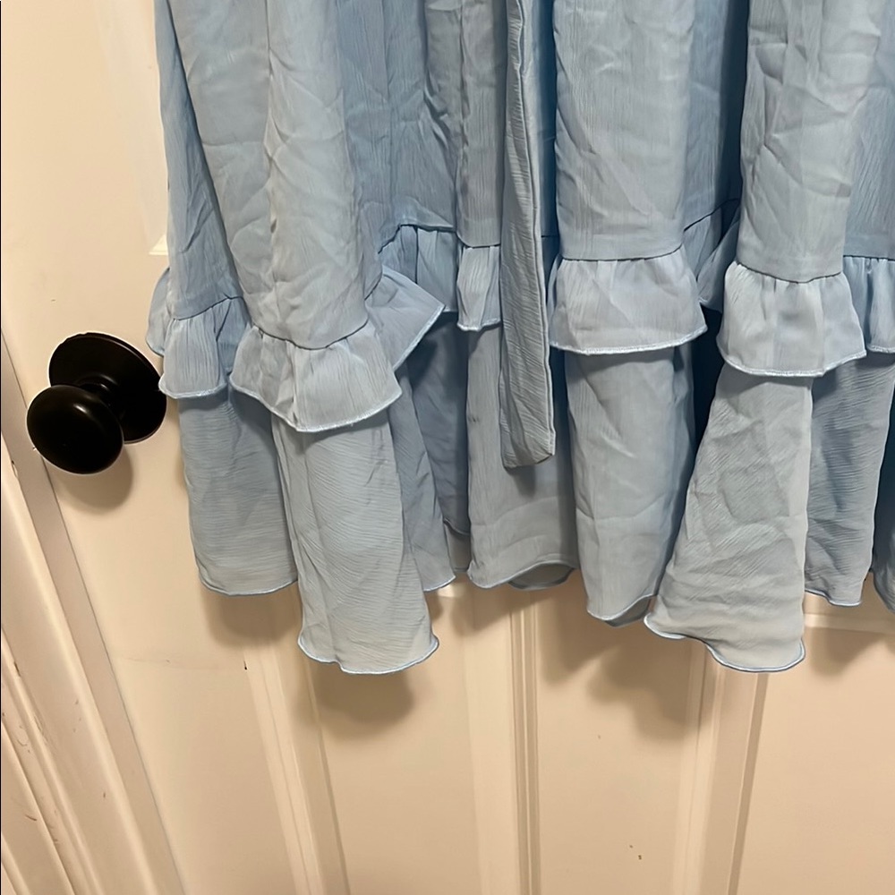 Light Blue Ruffle Dress - Picture 3 of 13